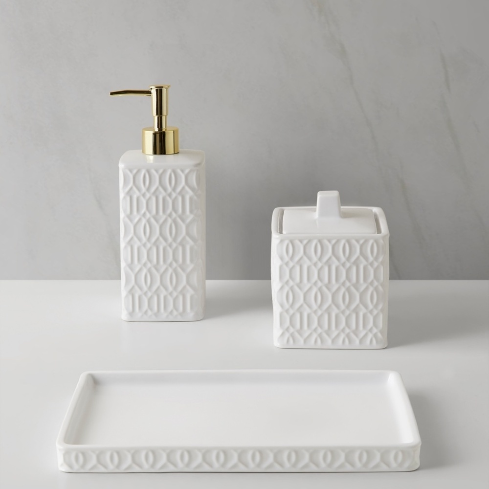Decor Studio March 3-Pc. Bath Accessory Set - Ivory